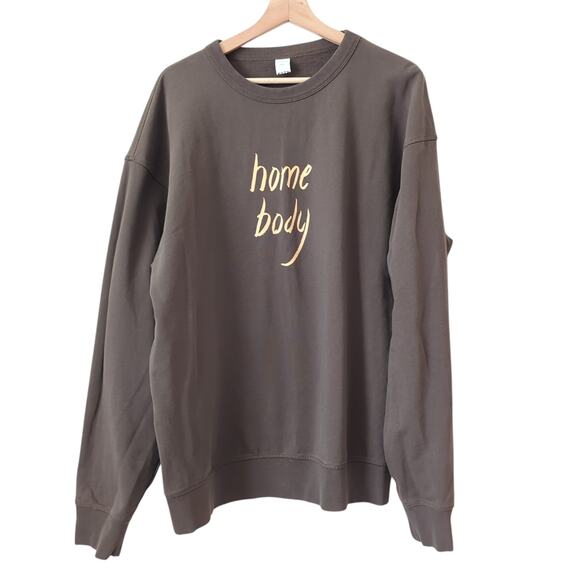 KOTN Sweatshirt Womens XXL Crewneck Brown "Home Body" Rupi Kaur Loungewear - Picture 1 of 8